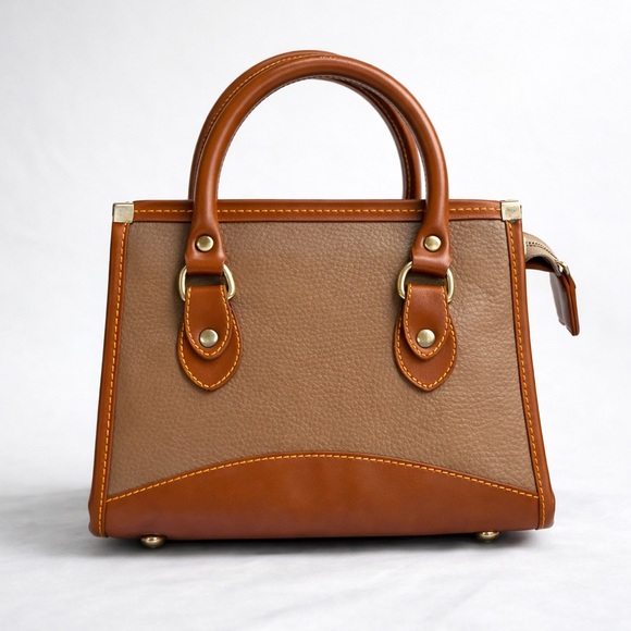 SOLD. NOT AVAILABLE. Leather Satchel Tan Brown - Picture 2 of 11
